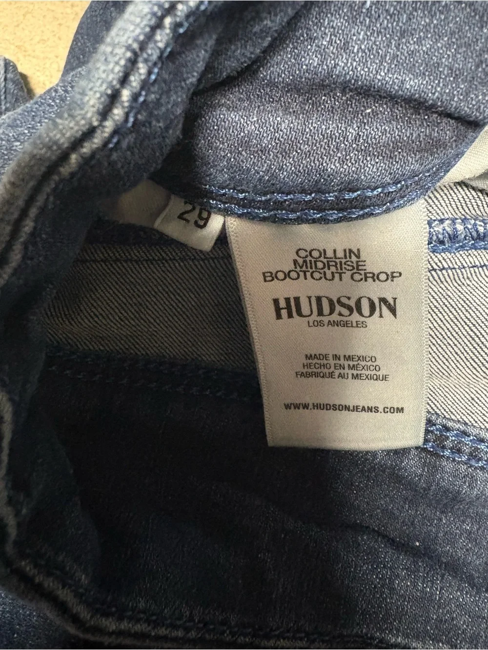 Hudson jeans Collin Mid Rise Bootcut Crop Dark Blue Flare women’s size 29 - Picture 5 of 6